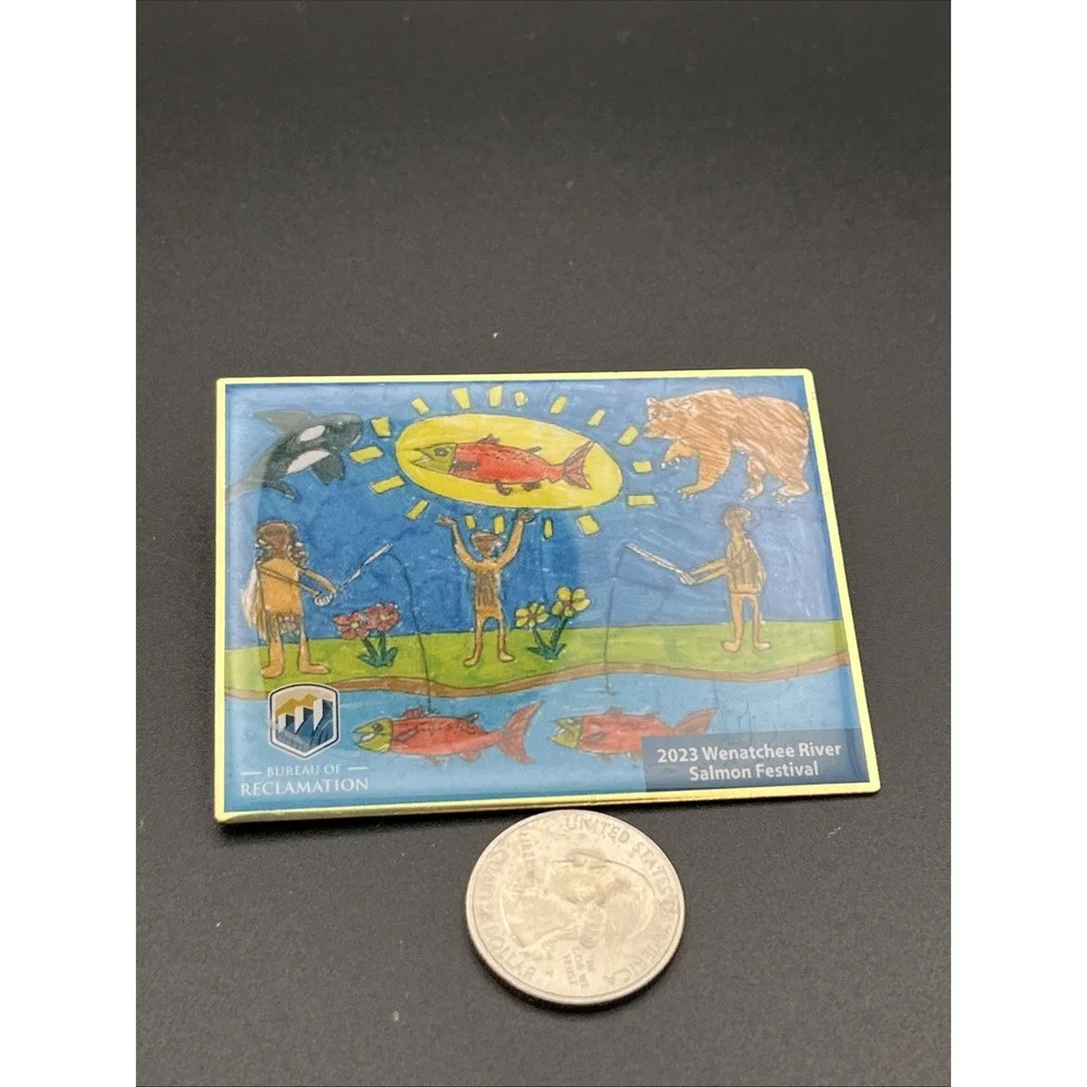 2023‎ Wenatchee River Salmon Festival Bureau Of Reclamation Drawing Picture Pin